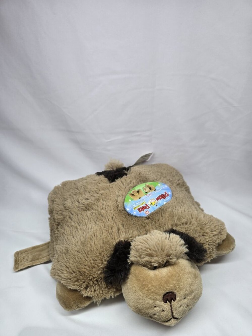 Pillow Pets PeeWee Tan Mini Snuggly Puppy Brown Stuffed Animal Plush 2011 NWT